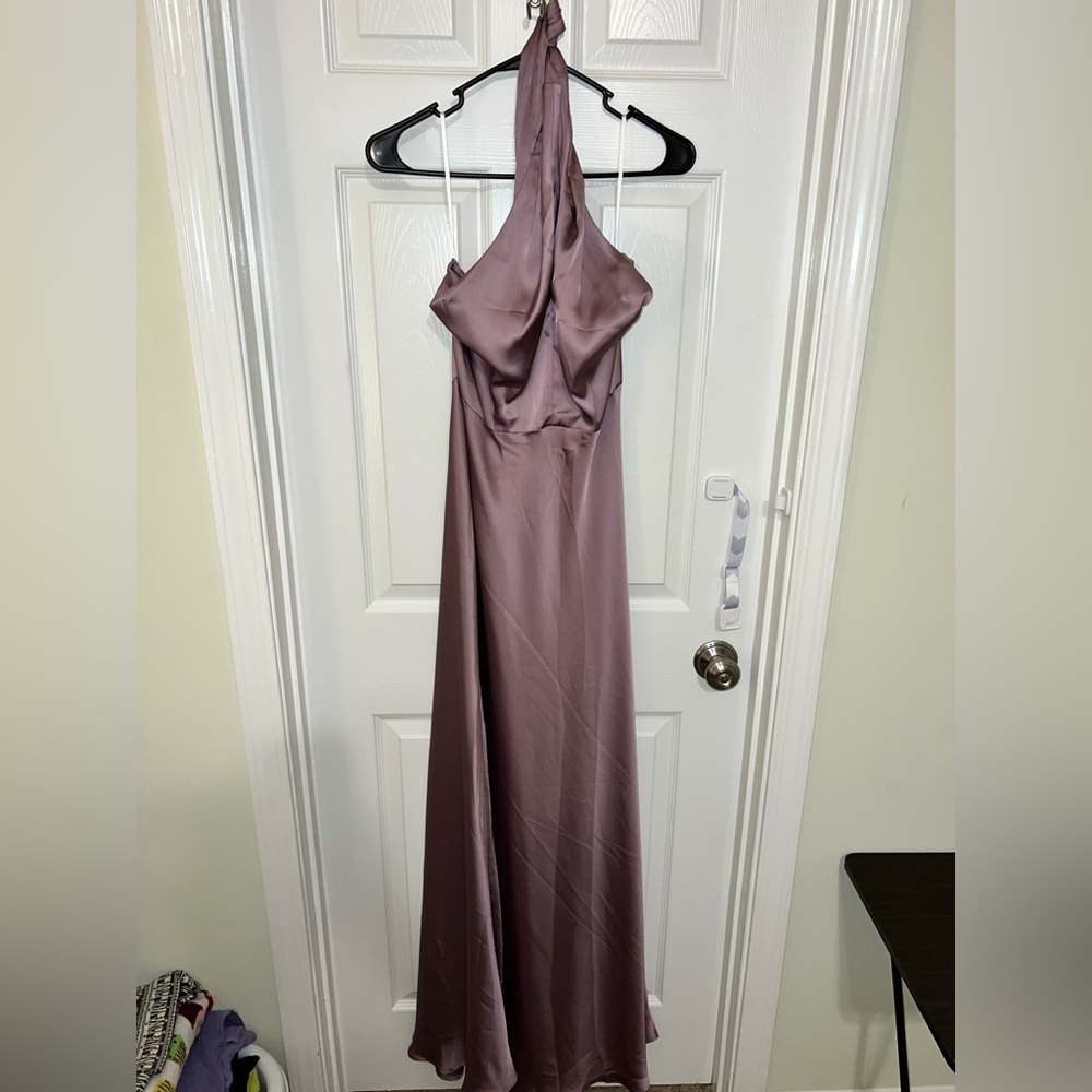 SHEIN tie up purple formal dress